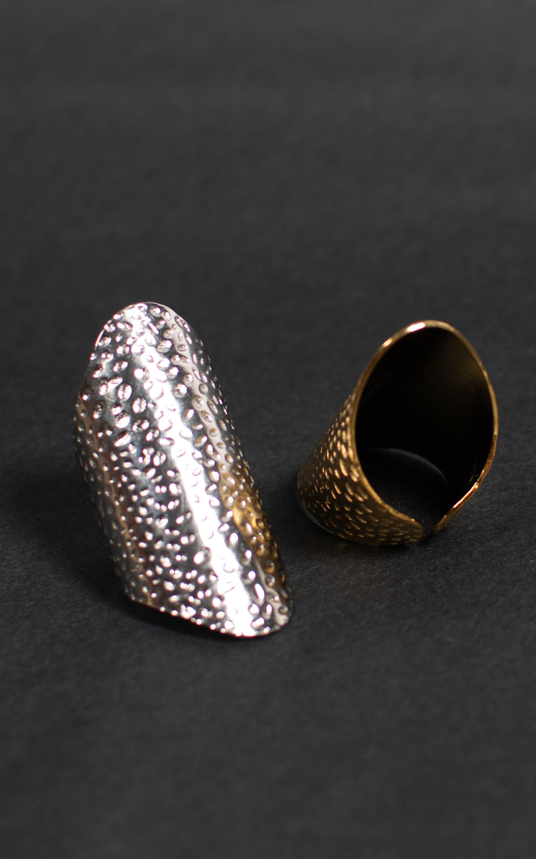 Jet Rings | Lg Hammered | Silver