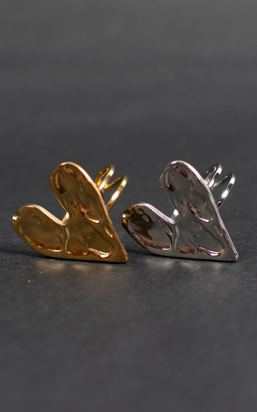 Jet Rings | Heart | Silver