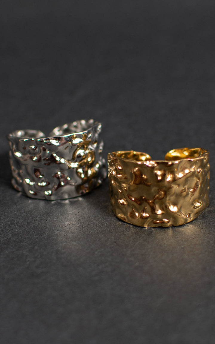 Jet Rings | Sm Hammered | Gold