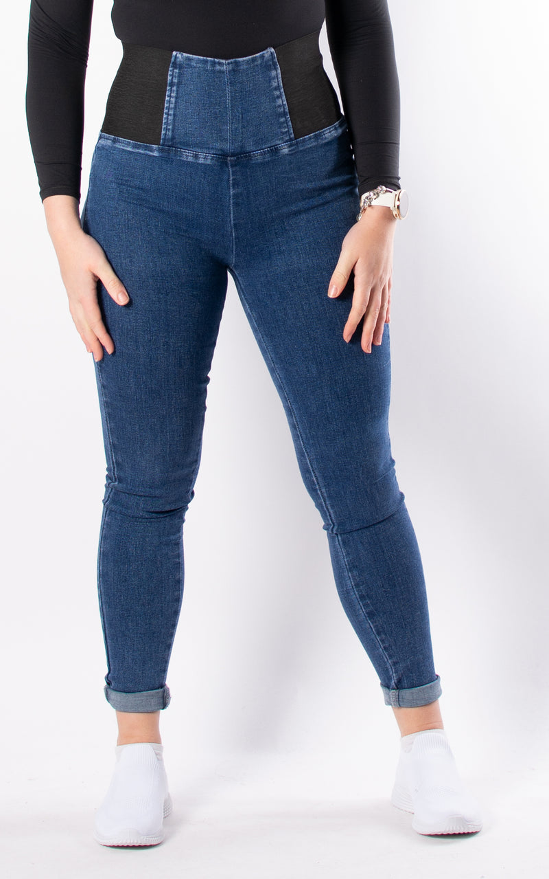 High Waisted Jeggings | Dark Blue