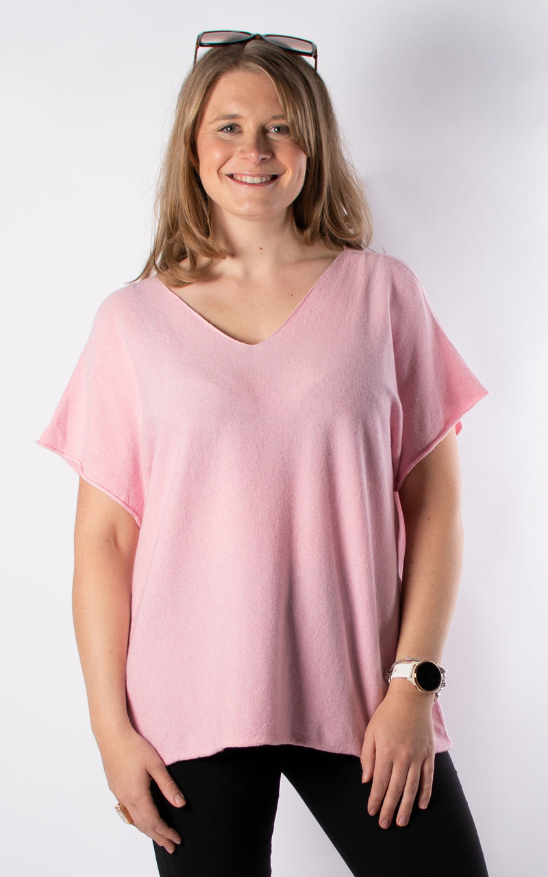 Suzie V-neck Knit | Baby Pink