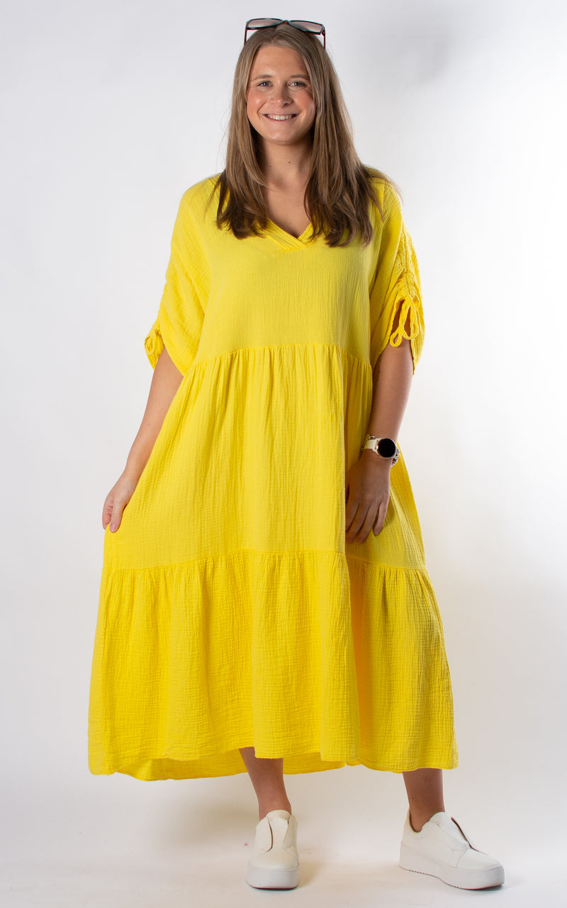 Gloria V-neck Dress | Yellow