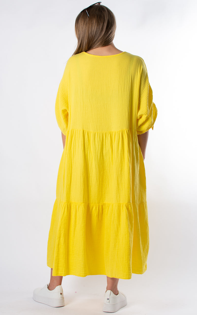 Gloria V-neck Dress | Yellow