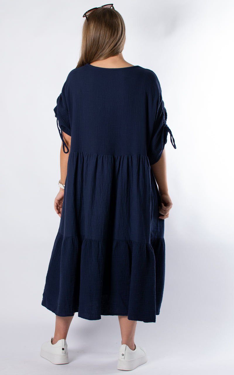 Gloria V-neck Dress | Navy