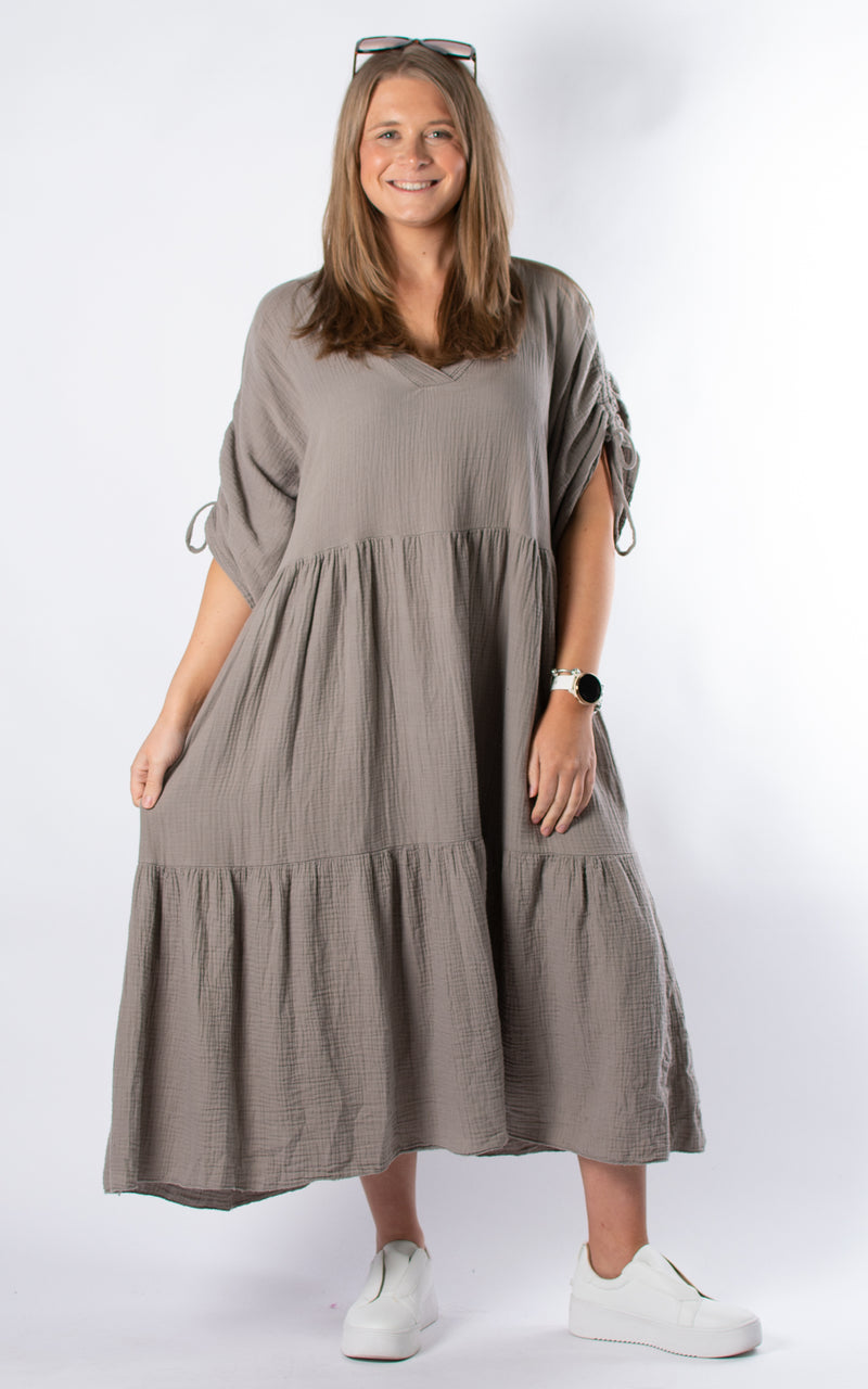 Gloria V-neck Dress | Mocha