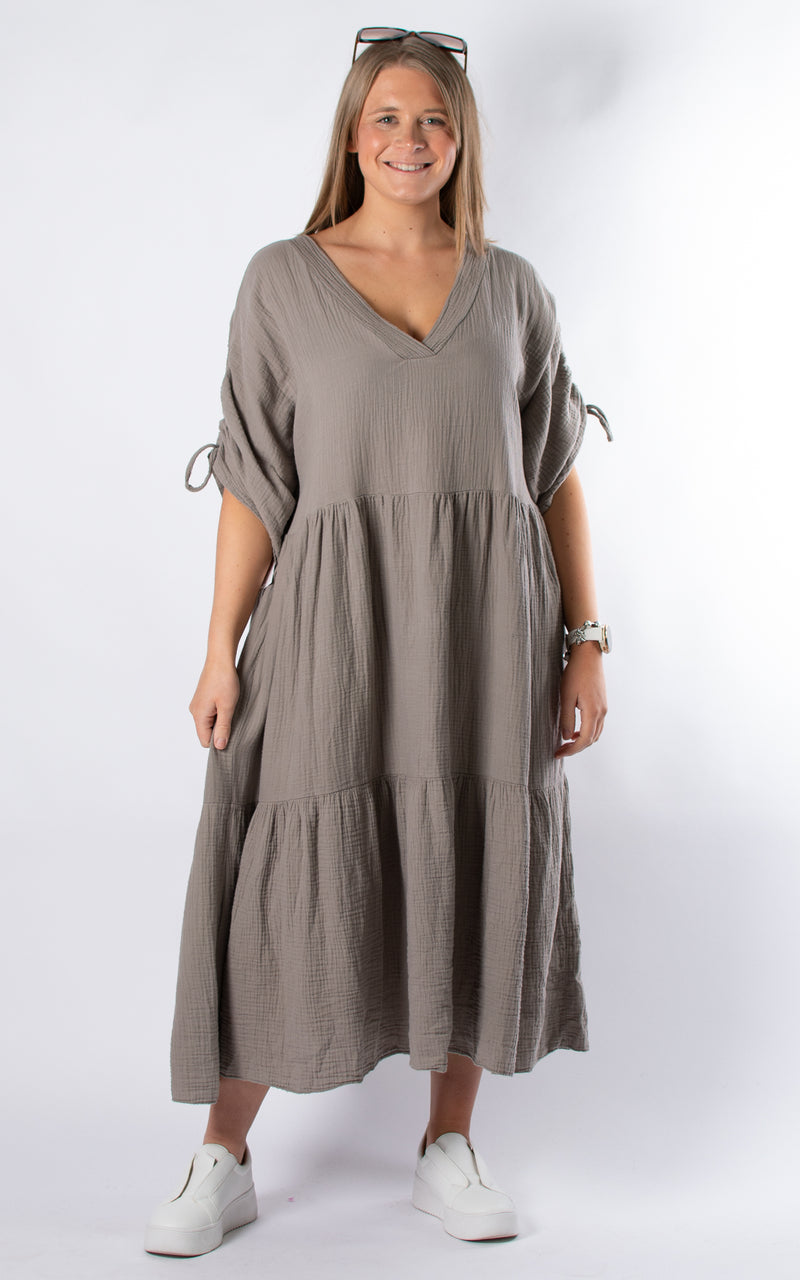 Gloria V-neck Dress | Mocha