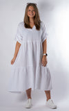 Gloria V-neck Dress | White