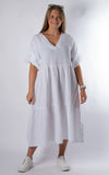 Gloria V-neck Dress | White