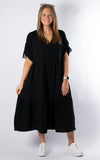 Gloria V-neck Dress | Black