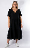 Gloria V-neck Dress | Black