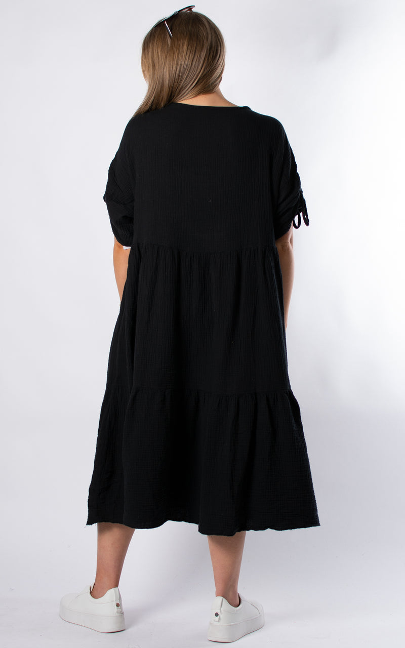 Gloria V-neck Dress | Black