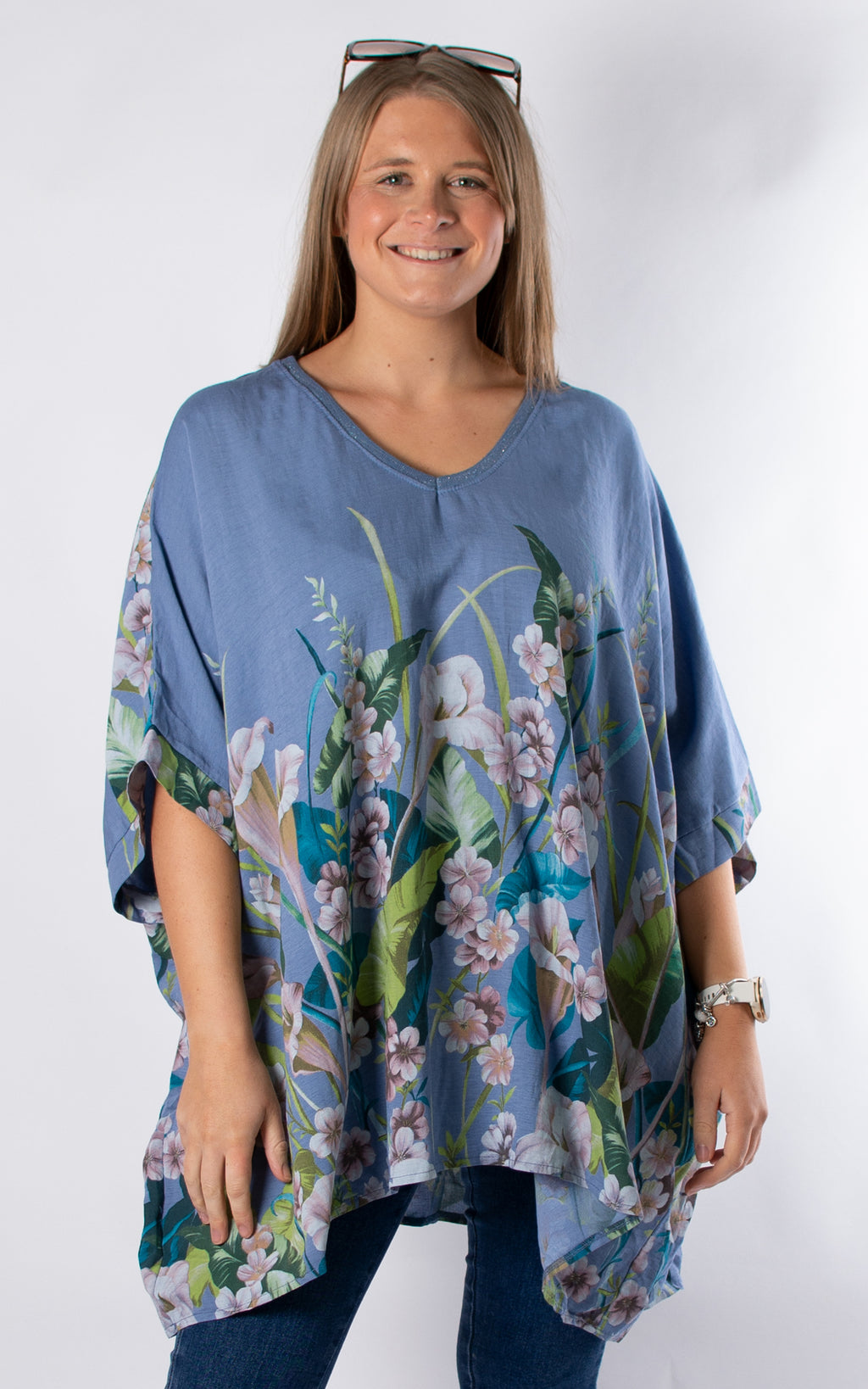 Shelley Floral Top | Denim
