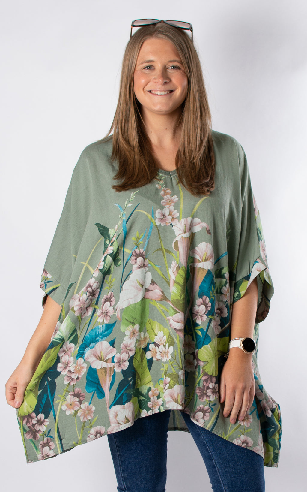 Shelley Floral Top | Khaki