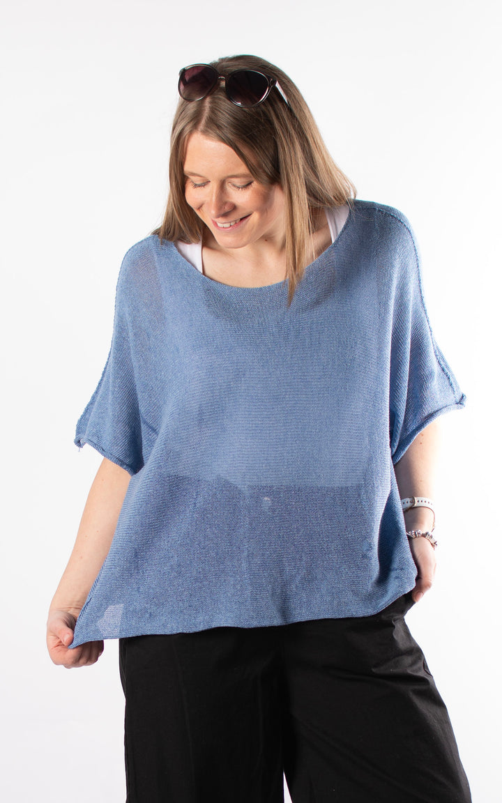 Minnie Cropped Knit | Denim