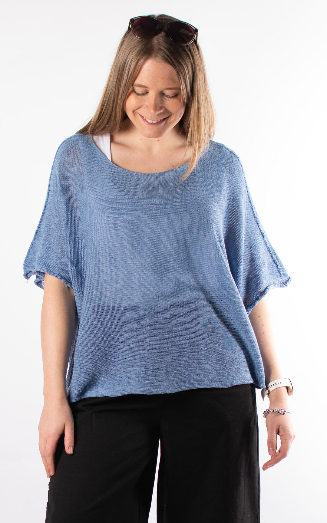 Minnie Cropped Knit | Denim