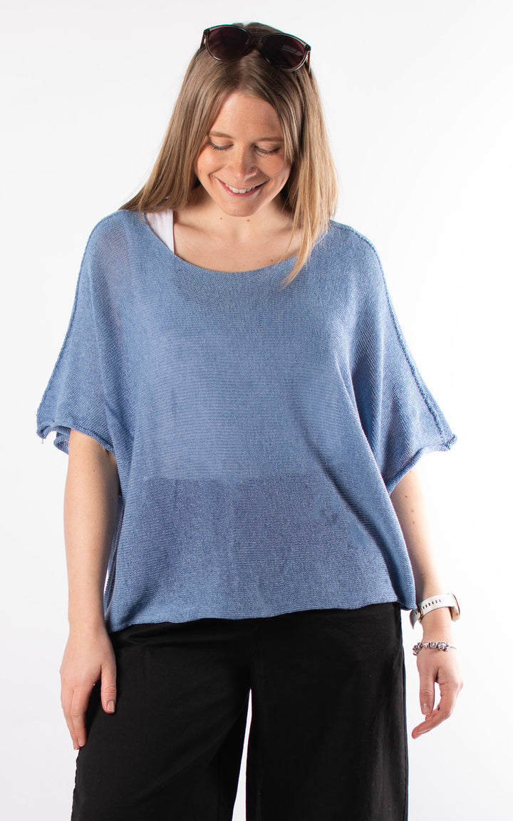 Minnie Cropped Knit | Denim