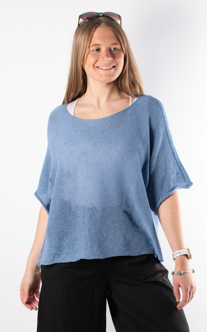 Minnie Cropped Knit | Denim