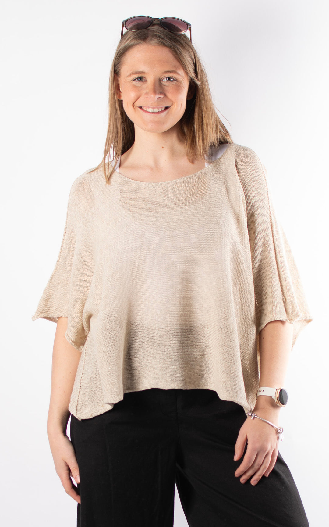 Minnie Cropped Knit | Beige