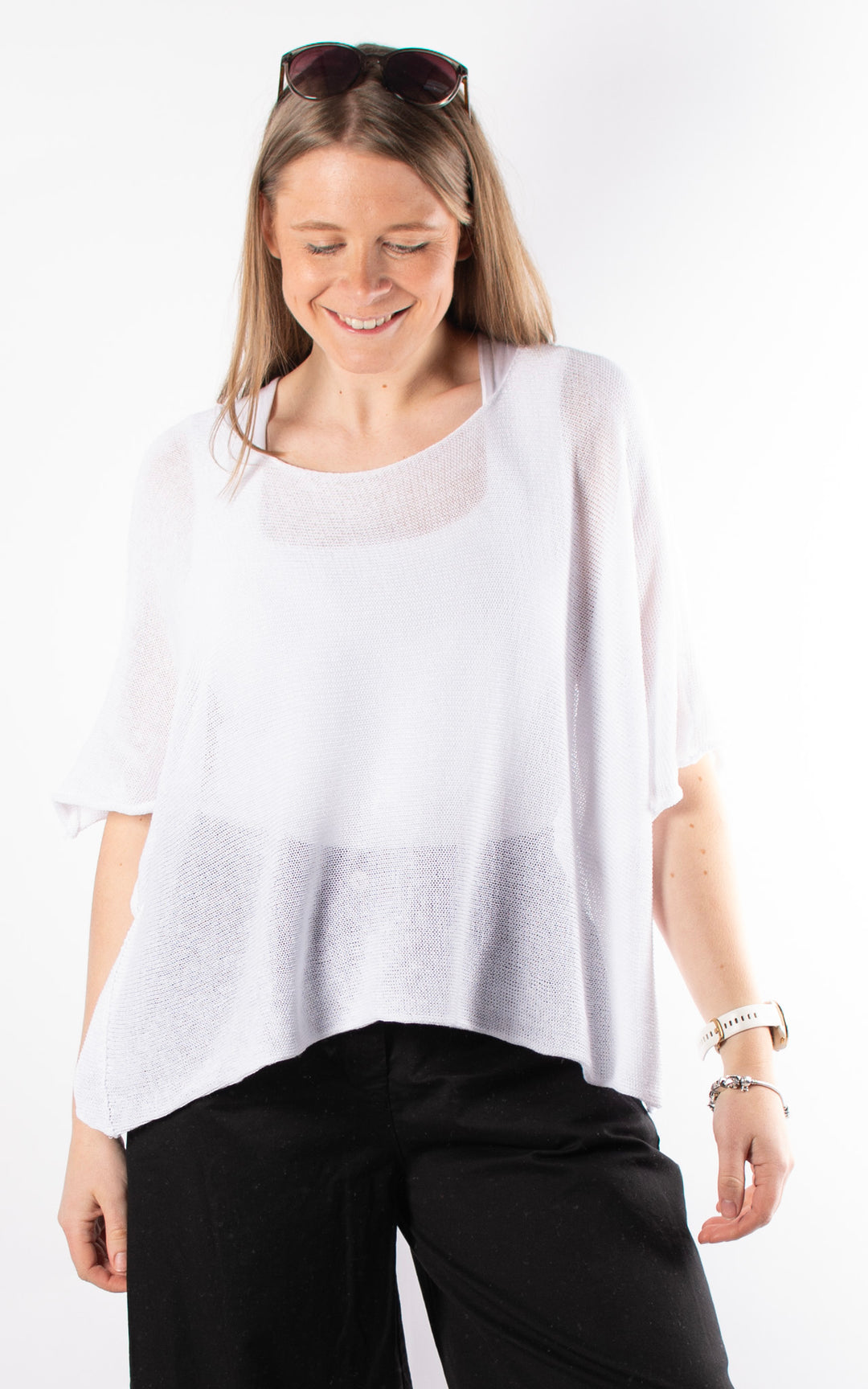 Minnie Cropped Knit | White