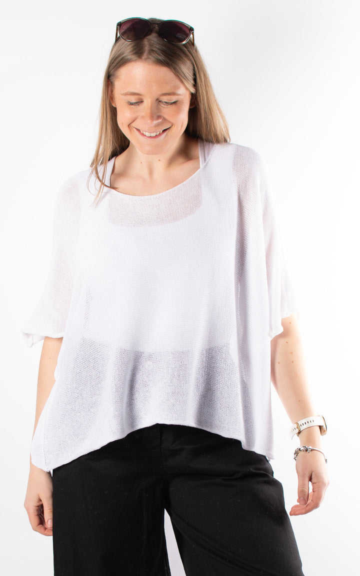 Minnie Cropped Knit | White