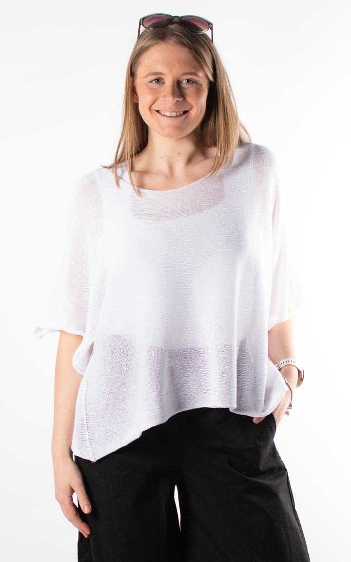 Minnie Cropped Knit | White