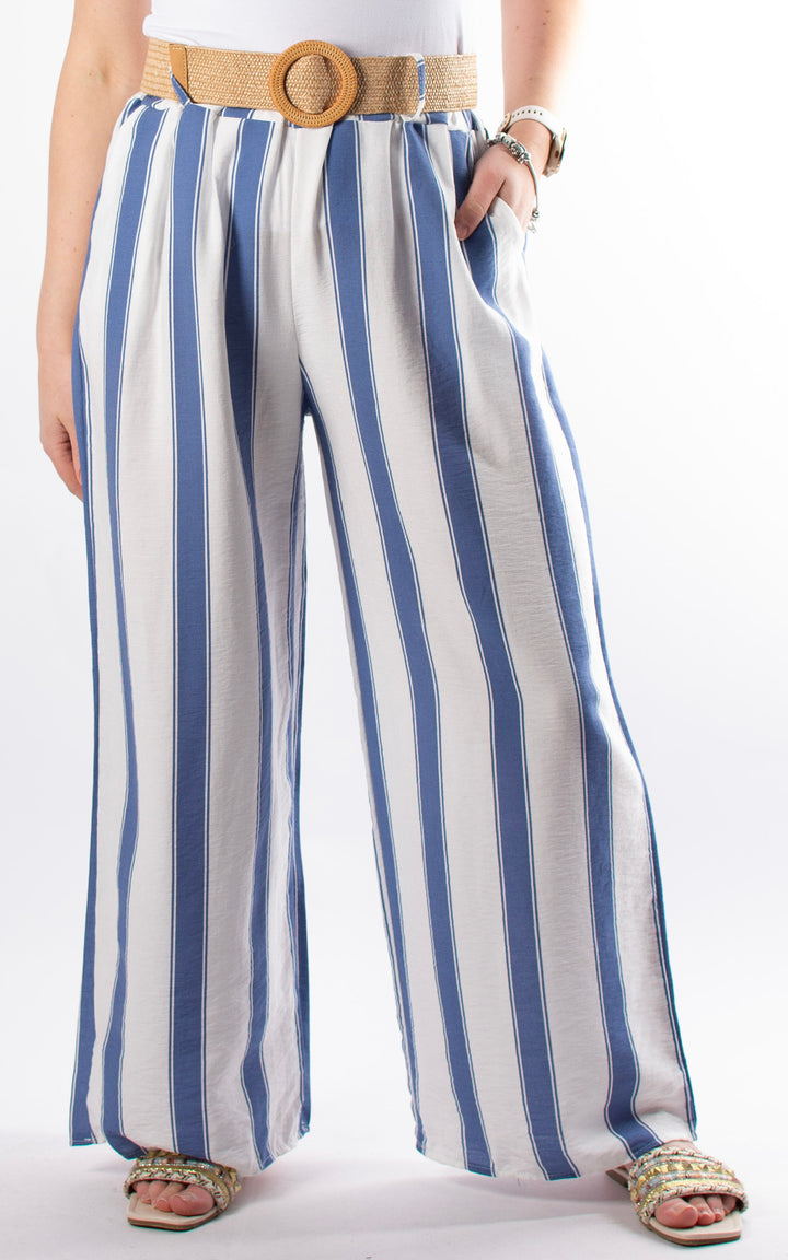 Mackenzie Stripe Trouser | Denim