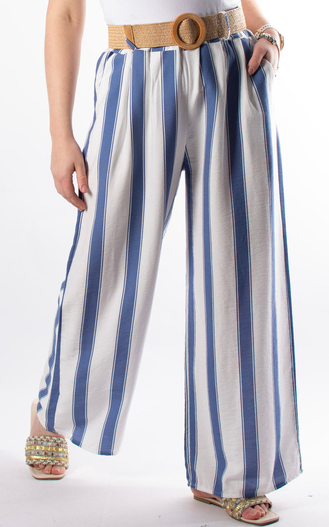 Mackenzie Stripe Trouser | Denim