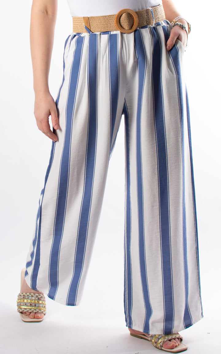 Mackenzie Stripe Trouser | Denim