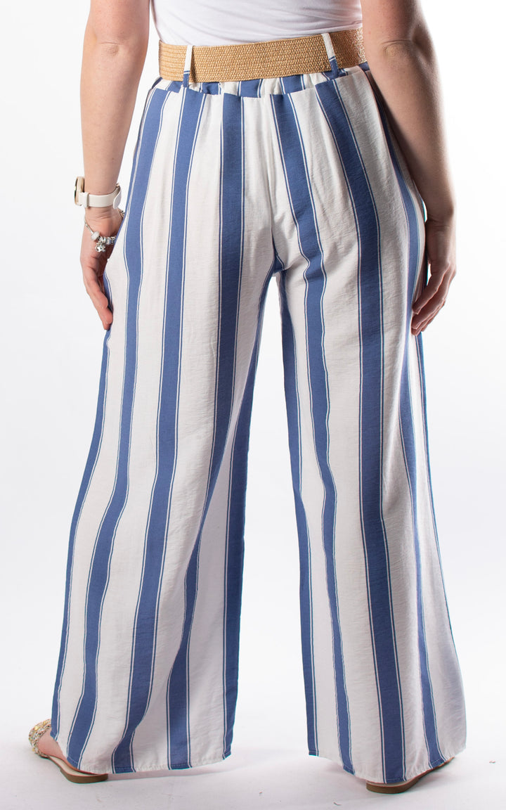 Mackenzie Stripe Trouser | Denim