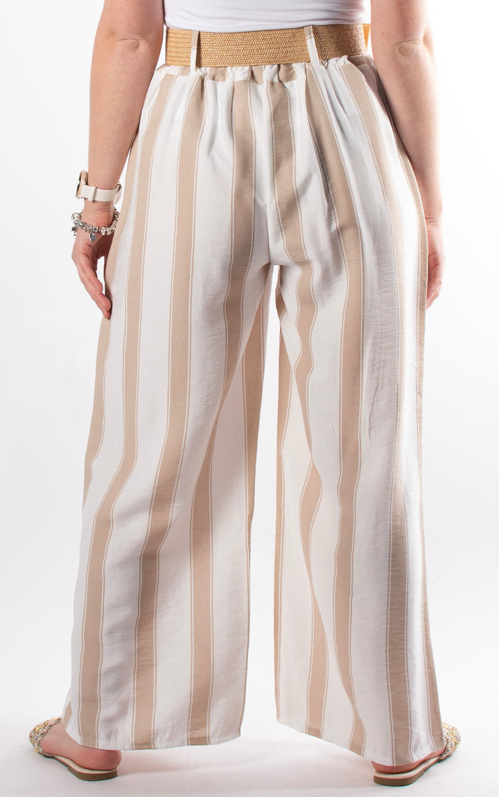 Mackenzie Stripe Trouser | Beige