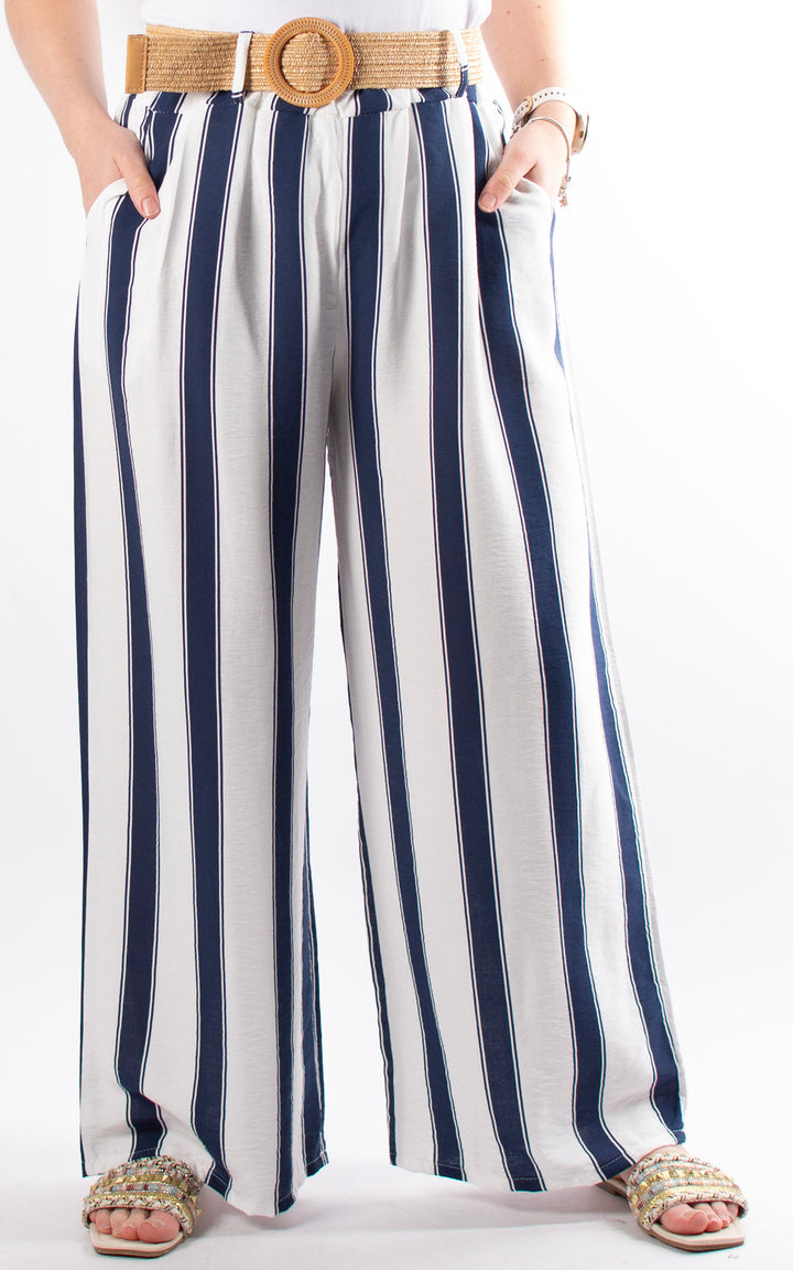 Mackenzie Stripe Trouser | Navy