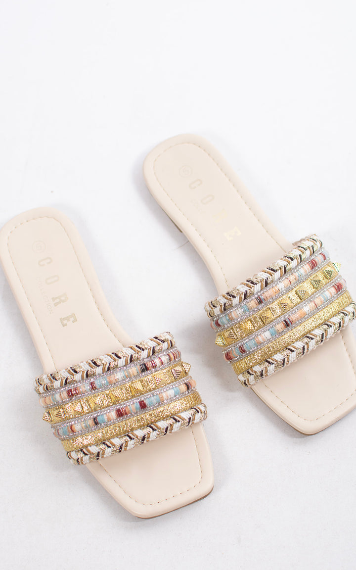 Palma Studded Sandal | Beige