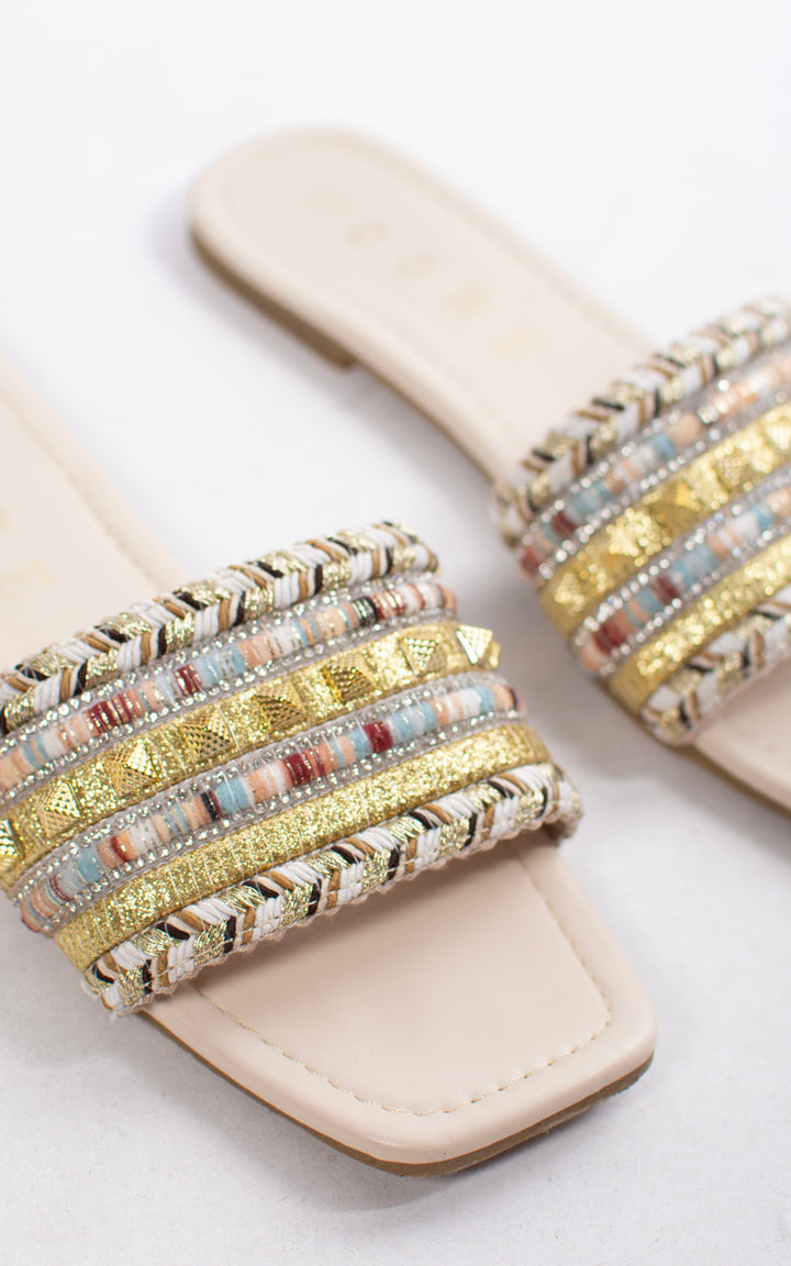 Palma Studded Sandal | Beige