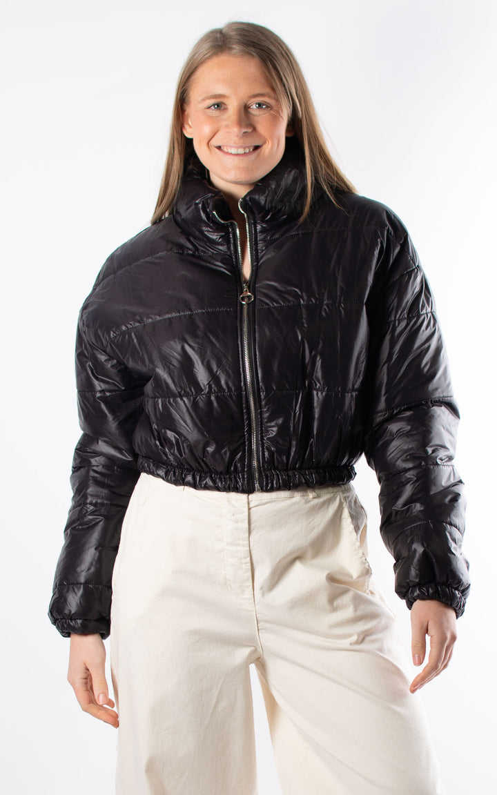 Puffer Bomber Jacket Black