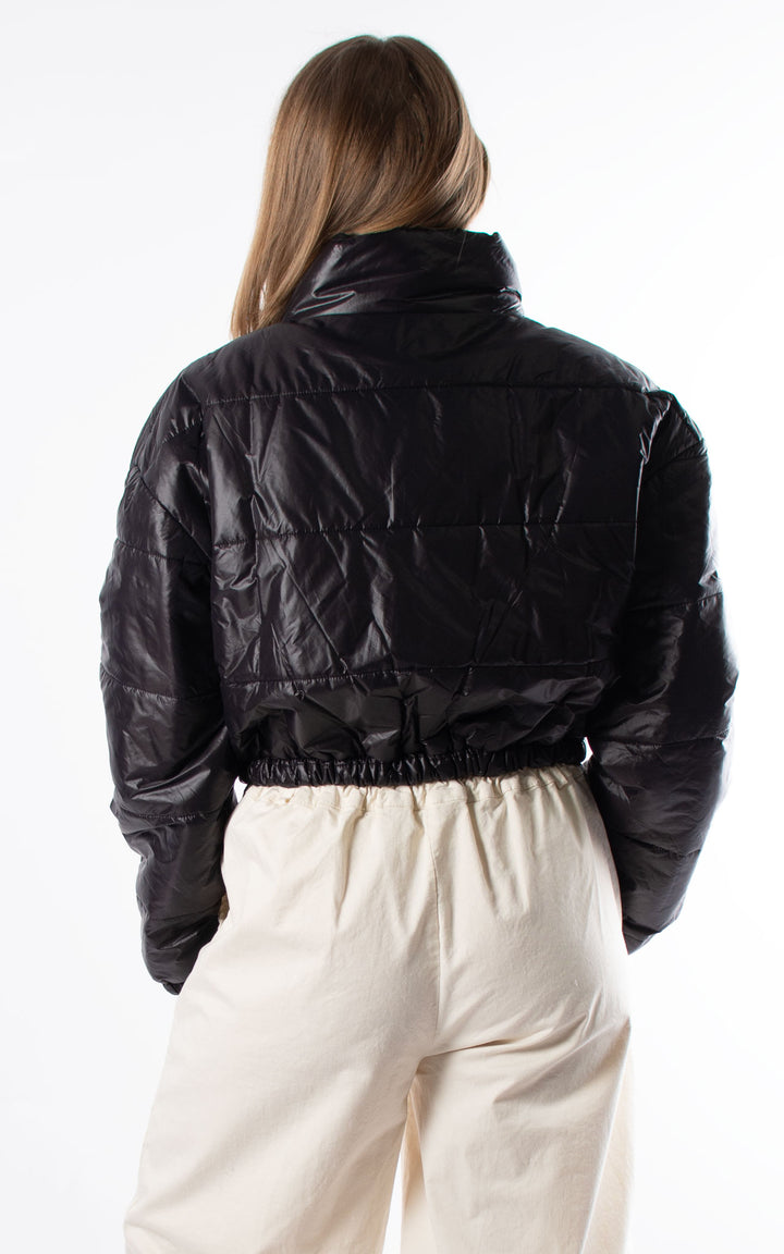 Puffer Bomber Jacket Black