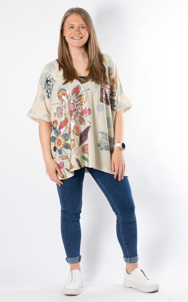 Sequin V-neck Top |  Shine Like The Sun