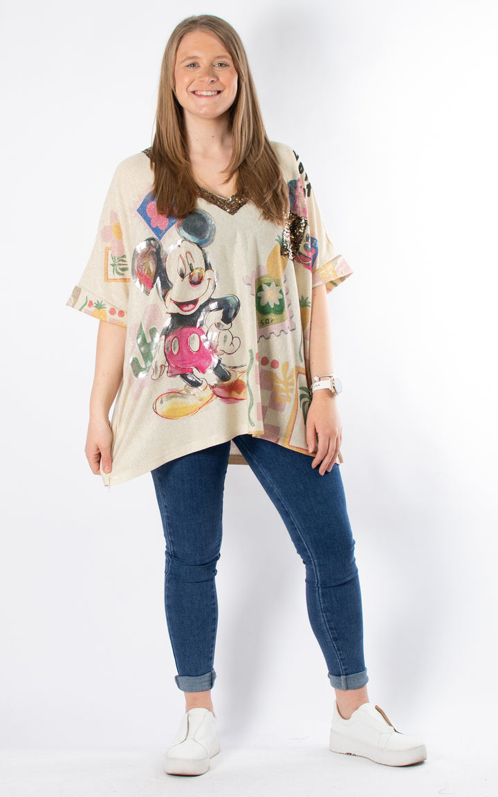 Sequin V-neck Top | Mickey York Beat