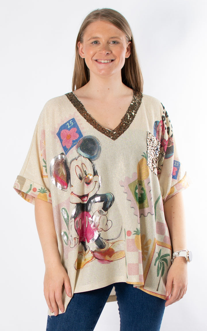 Sequin V-neck Top | Mickey York Beat