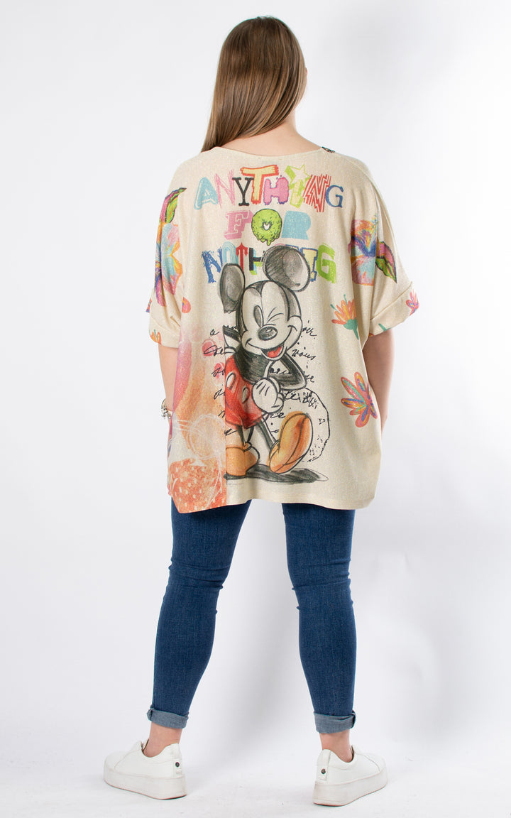Sequin V-neck Top | Mickey Anything For Nothing