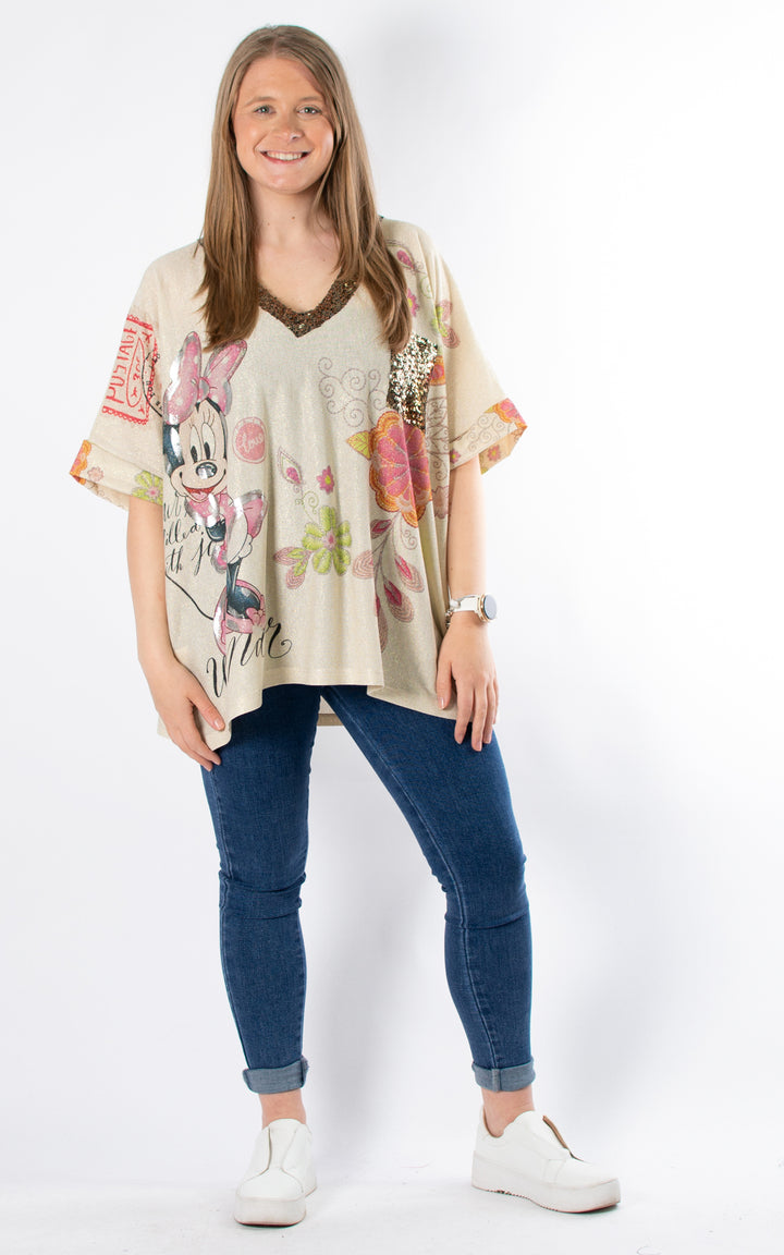 Sequin V-neck Top | Minnie Wonder