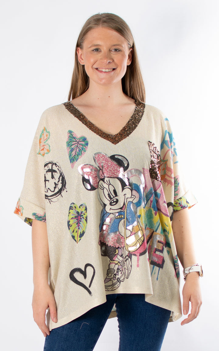 Sequin V-neck Top | Minnie Crazy Rich