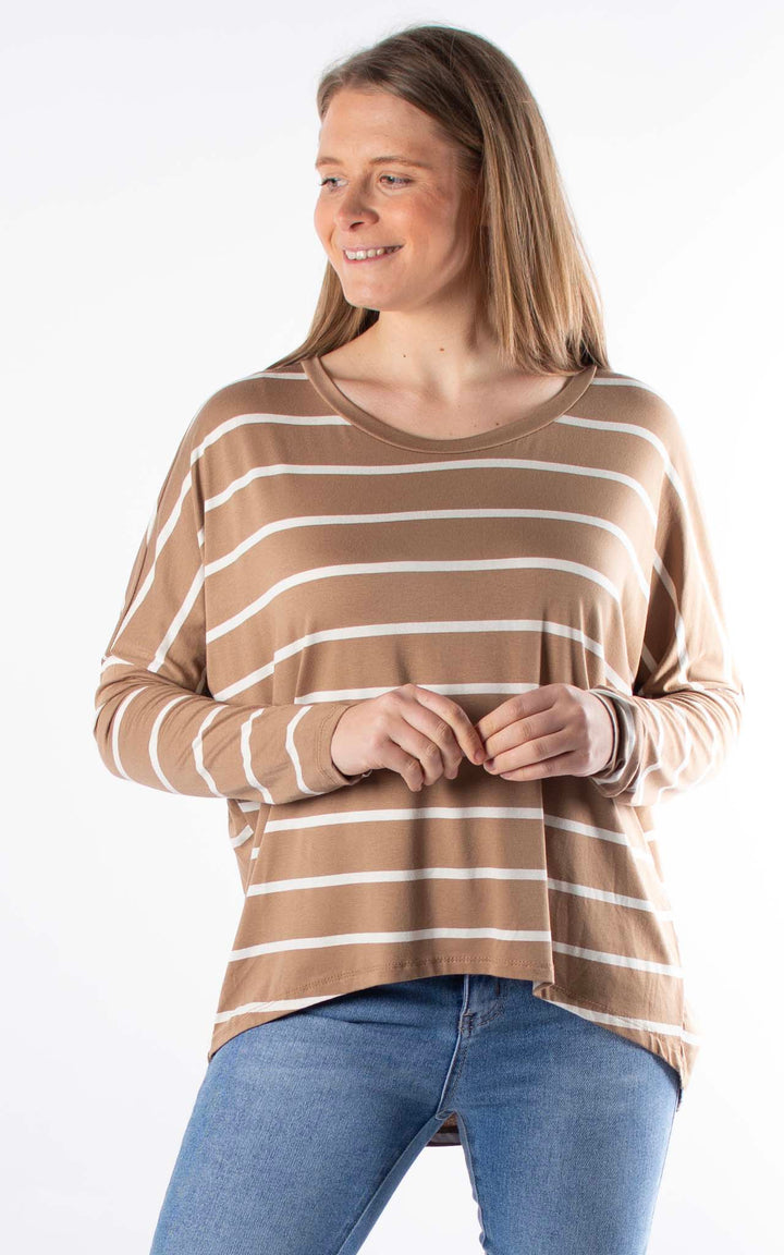 Stripe Top | Camel