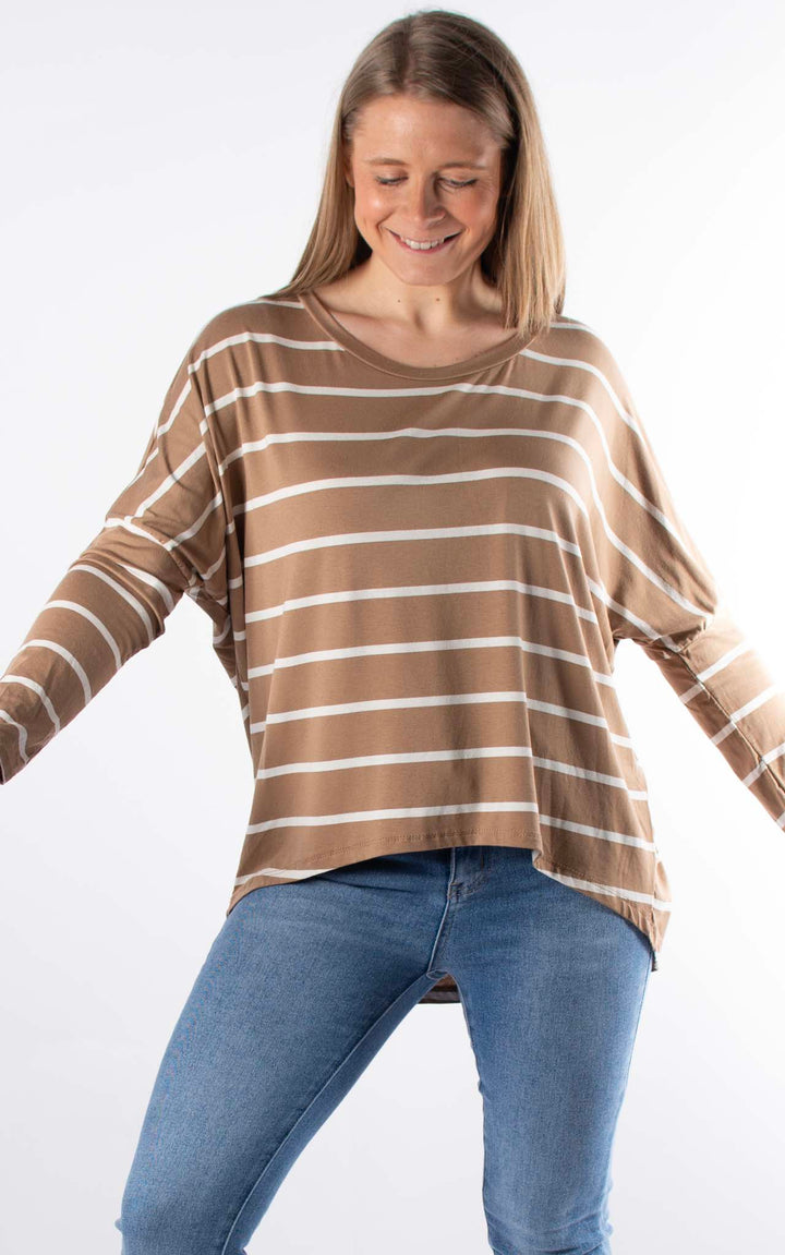Stripe Top | Camel