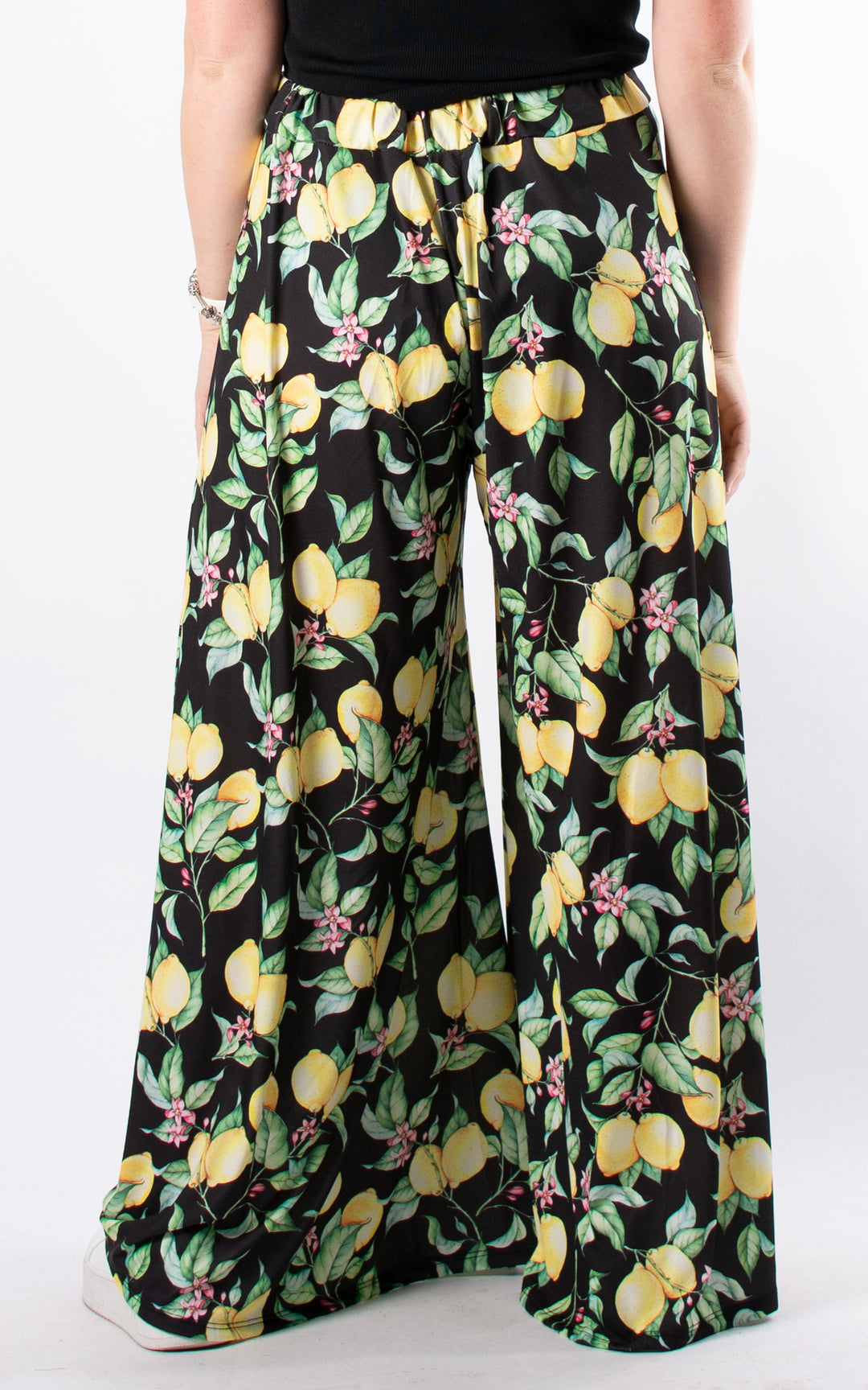 Cath Wide Leg Trousers | Lemons | Black