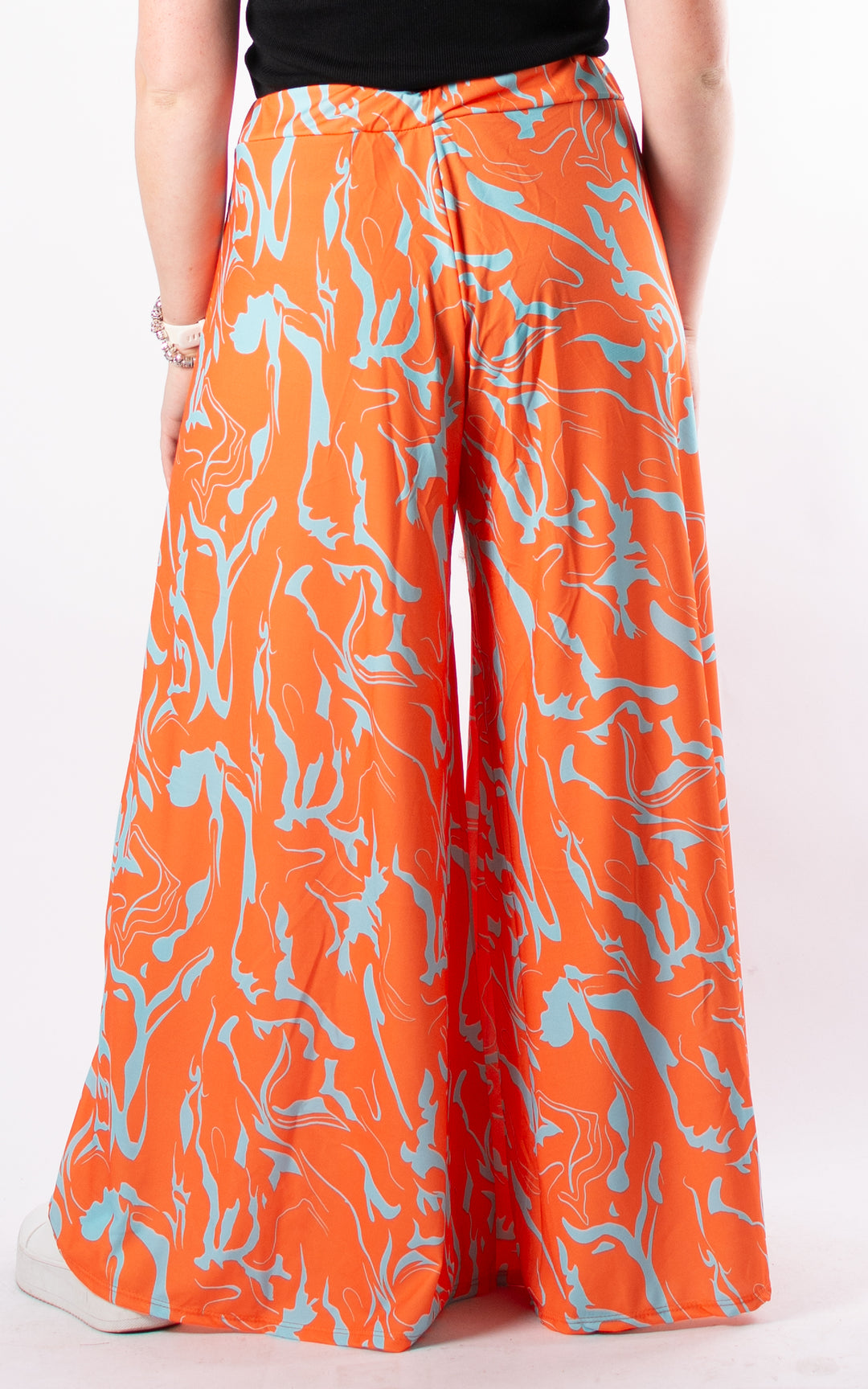 Cath Wide Leg Trousers | Aperol Swirl
