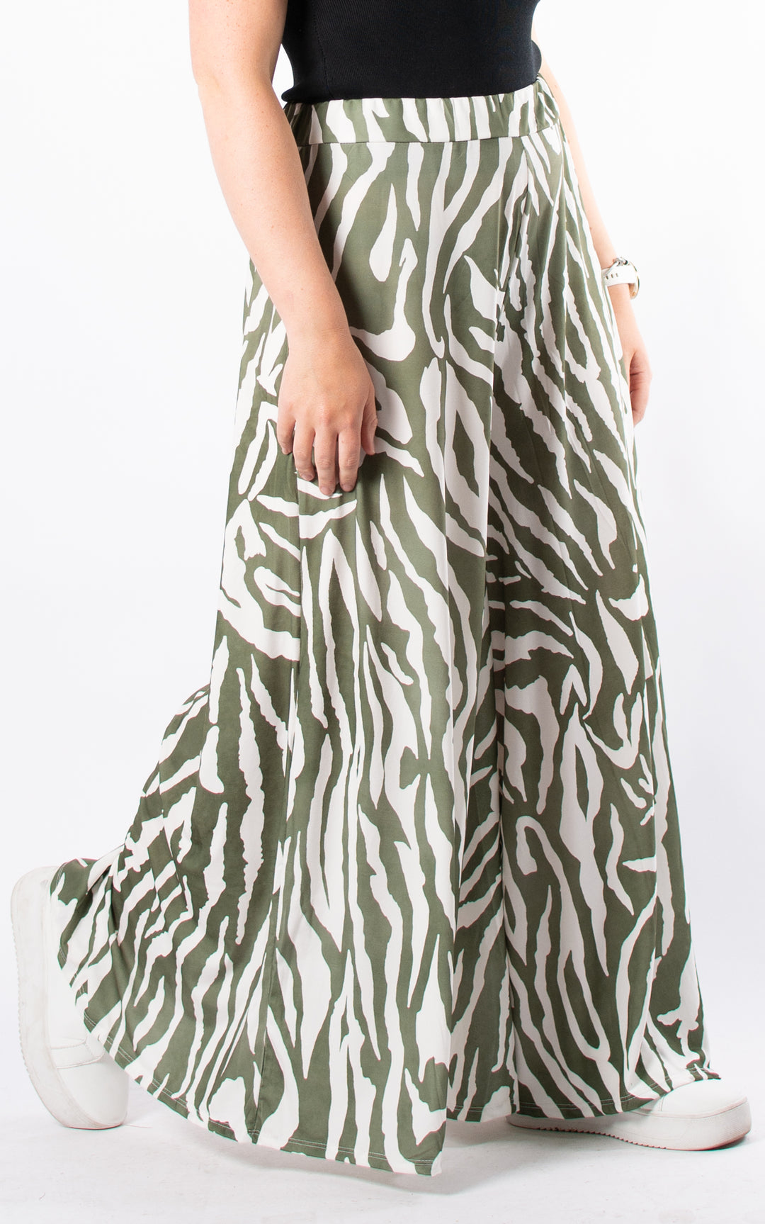 Cath Wide Leg Trousers | Zebra | Khaki