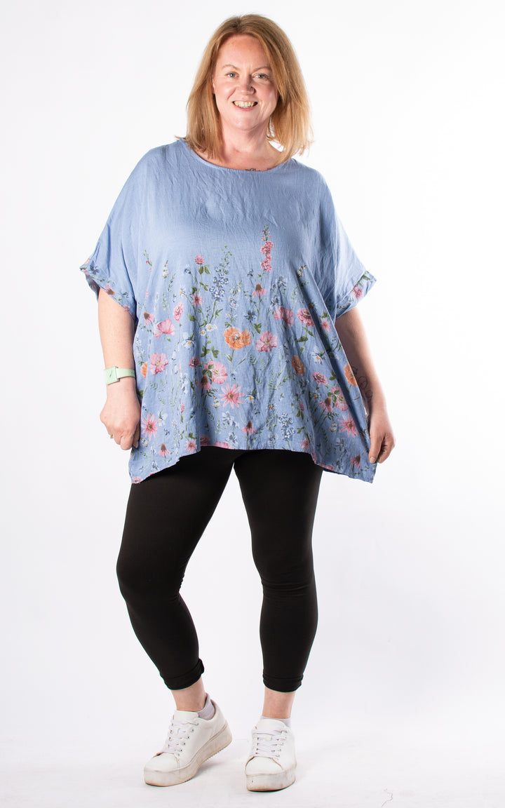 Polly Floral Top | Denim