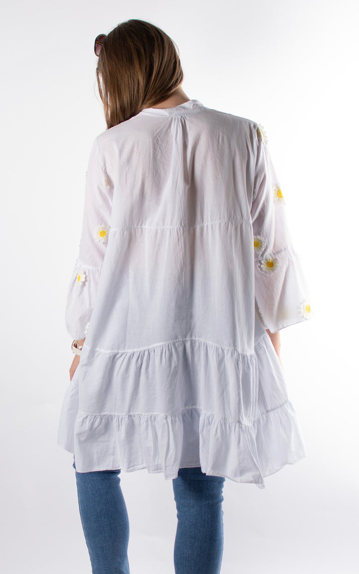 Daisy Smock Tunic | White
