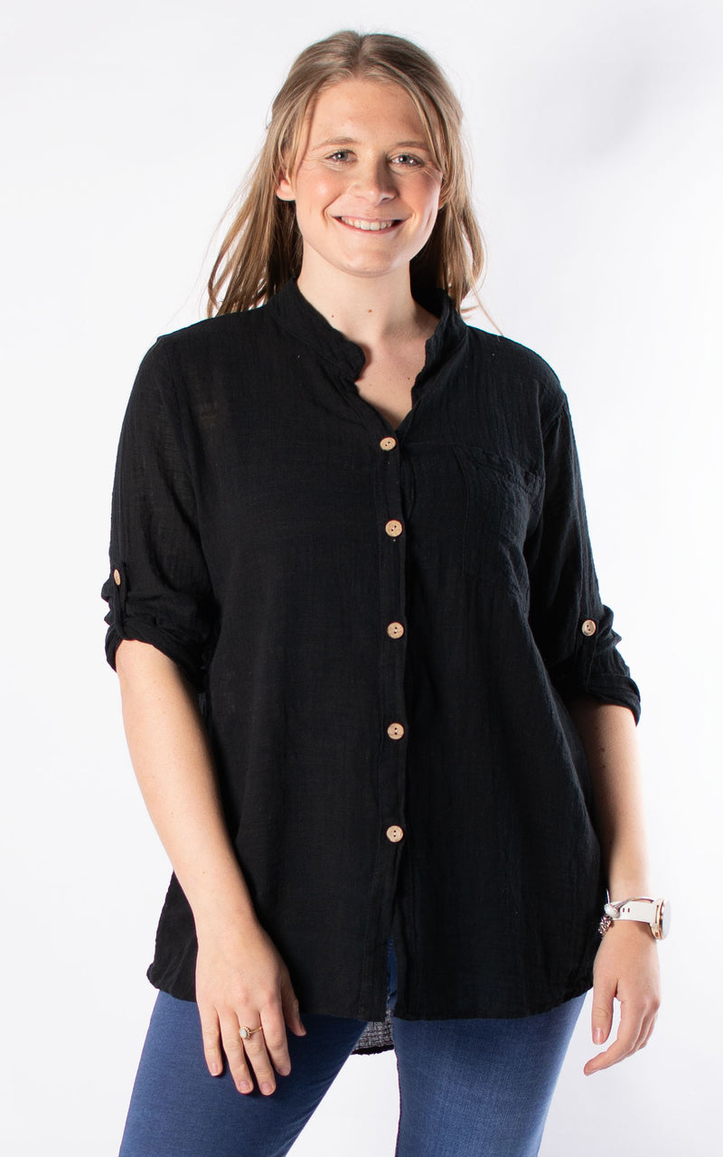 Debra Cotton Shirt | Black