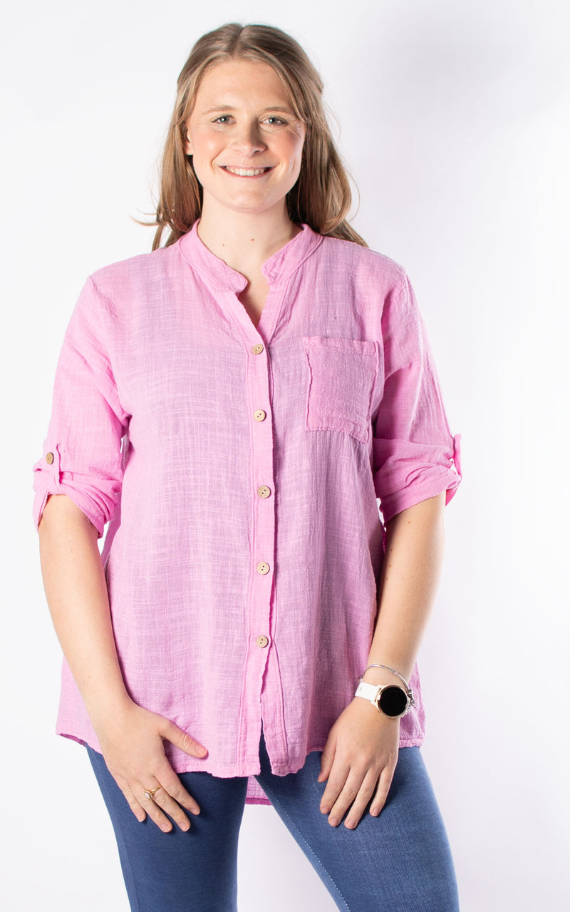 Debra Cotton Shirt | Candy Pink